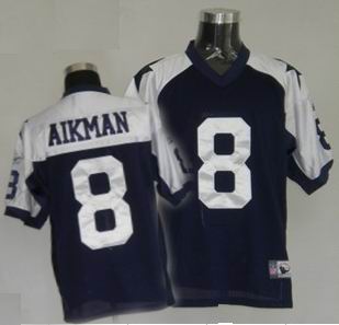 Dallas Cowboys #8 T.Aikman BLUE thanksgivings Jersey
