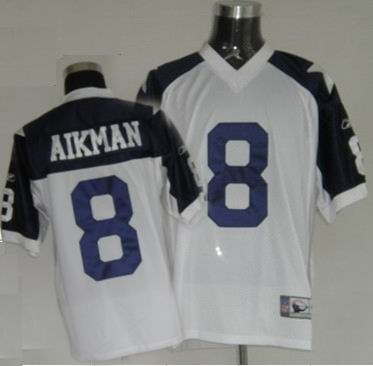 Dallas Cowboys #8 T.Aikman White thanksgivings Jersey