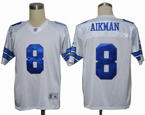 Dallas Cowboys #8 Troy Aikman White Legends Jerseys
