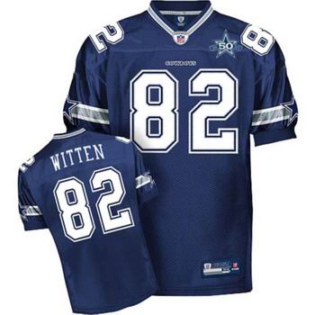 Dallas Cowboys #82 Jason Witten Blue 50TH Anniversary Patch Embroidered