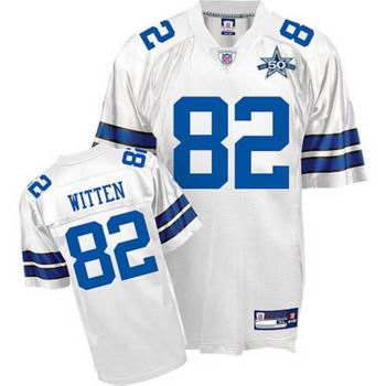 Dallas Cowboys #82 Jason Witten White 50TH Anniversary Patch Embroidered