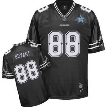 Dallas Cowboys #88 Dez Bryant Black Shadow 50TH Anniversary Patch Embroidered
