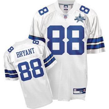 Dallas Cowboys #88 Dez Bryant White 50TH Anniversary Patch Embroidered