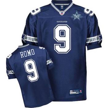 Dallas Cowboys #9 Tony Romo Blue Team 50TH Anniversary Patch Embroidered