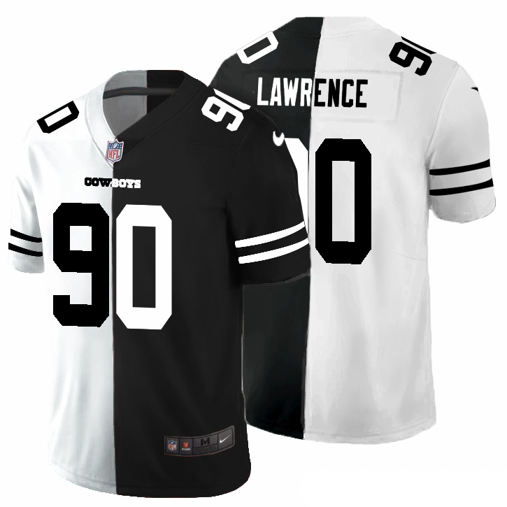 Dallas Cowboys #90 Demarcus Lawrence Men's Black V White Peace Split Nike Vapor Untouchable Limited NFL Jersey
