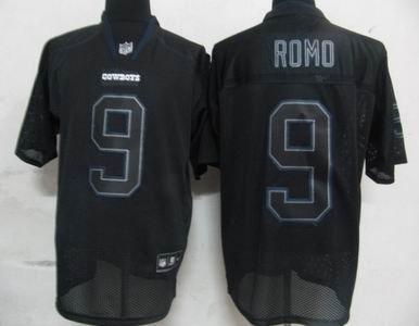 Dallas Cowboys 9 Tony Romo Lights Out BLACK Jerseys