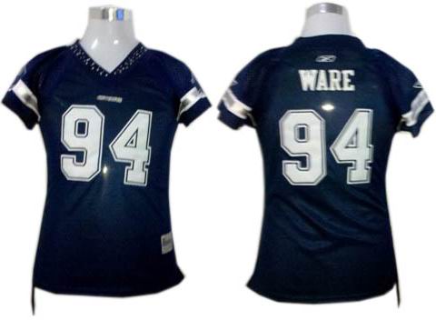 Dallas Cowboys 94# DeMarcus Ware Women s Field Flirt Fashion Jerseys blue