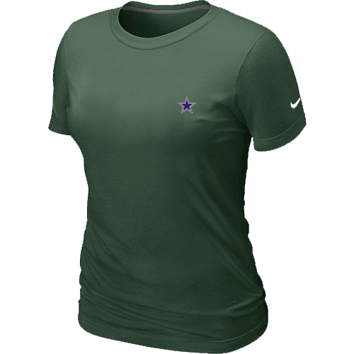 Dallas Cowboys Chest embroidered logo women'sT-Shirt D.Green