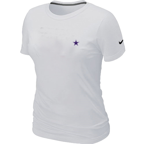 Dallas Cowboys Chest embroidered logo women'sT-Shirt white