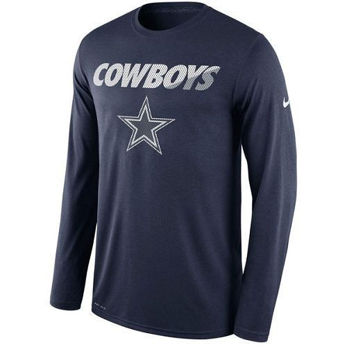 Dallas Cowboys Nike Navy Legend Staff Practice Long Sleeves Performance T-Shirt