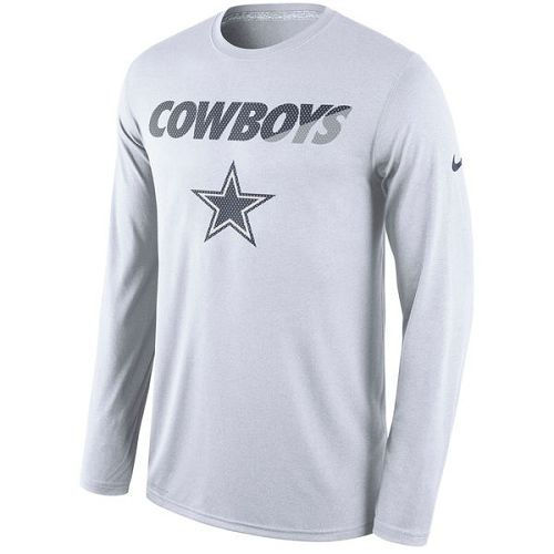 Dallas Cowboys Nike White Legend Staff Practice Long Sleeves Performance T-Shirt