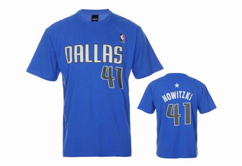 Dallas Mavericks 41# Dirk Nowitzki blue T Shirts