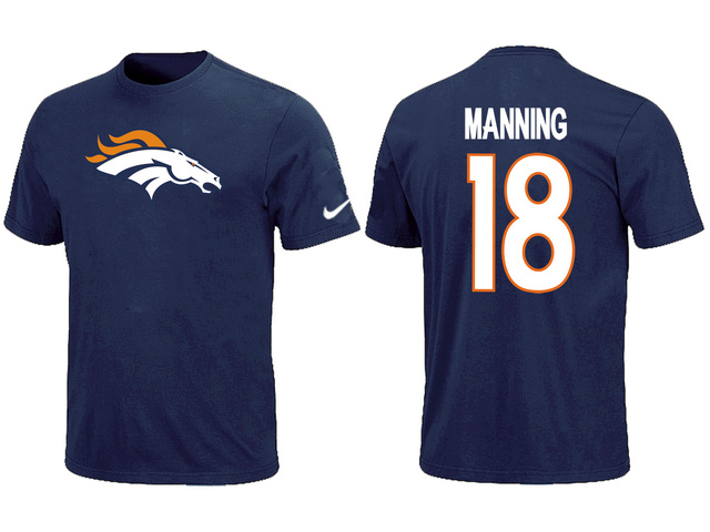 Denver Broncos #18 Manning blue T-Shirts