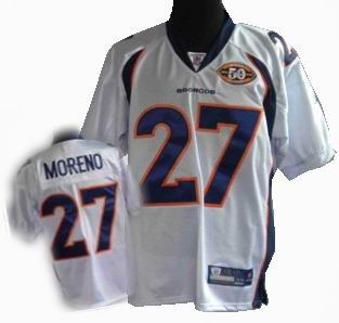 Denver Broncos #27 Knowshon Moreno white 50th