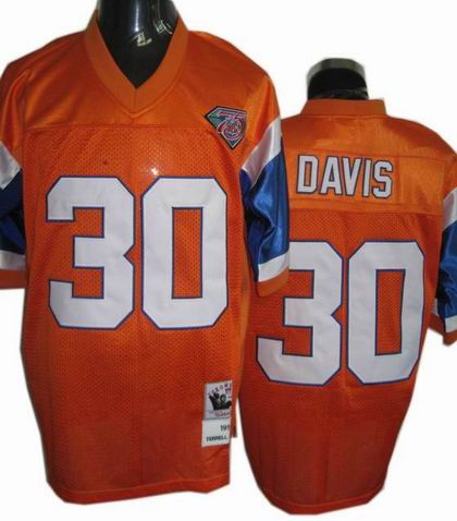 Denver Broncos #30 Terrell Davis 1997 Authentic Mitchell & Ness Throwback Jerseys orange