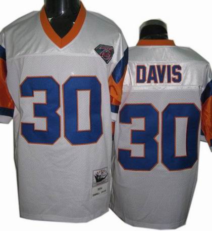 Denver Broncos #30 Terrell Davis 1997 Authentic Mitchell & Ness Throwback Jerseys white