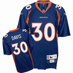 Denver Broncos #30 Terrell Davis Premier Throwback Blue