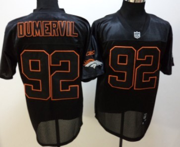 Denver Broncos #92 Elvis Dumervil Full Black Jersey