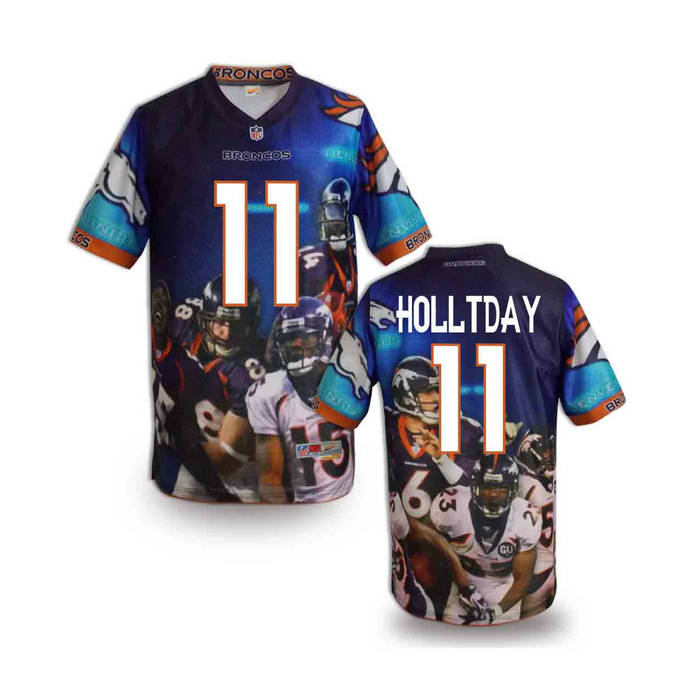 Denver Broncos 11 Trindon Holliday blue stitched Fashion NFL jerseys