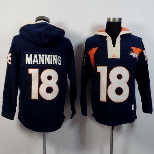 Denver Broncos 18 Peyton Manning Navy Blue Player Winning Method Pullover NFL Hoodie
