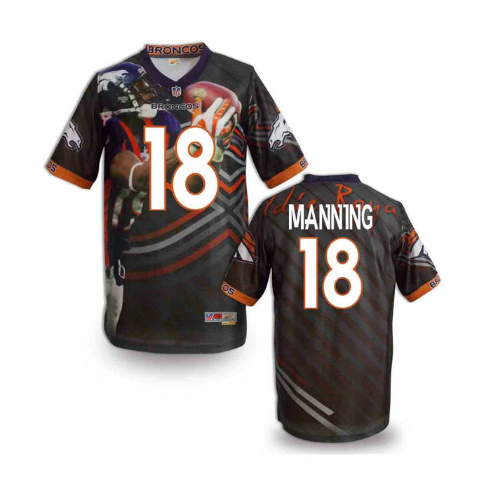 Denver Broncos 18 Peyton Manning black stitched Fashion NFL jerseys