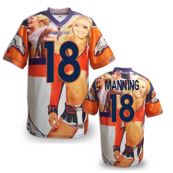 Denver Broncos 18 Peyton Manning fashion orange stitched NFL jerseys