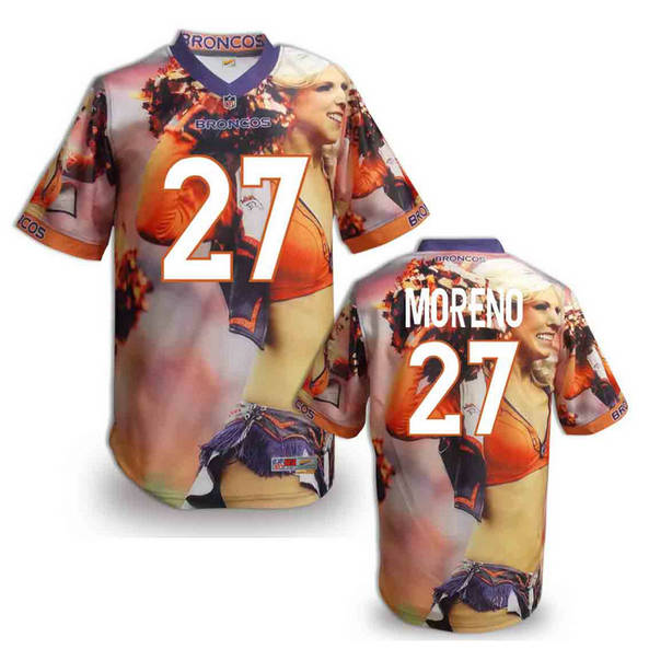 Denver Broncos 27 Knowshon Moreno Orange stitched fashion NFL jerseys