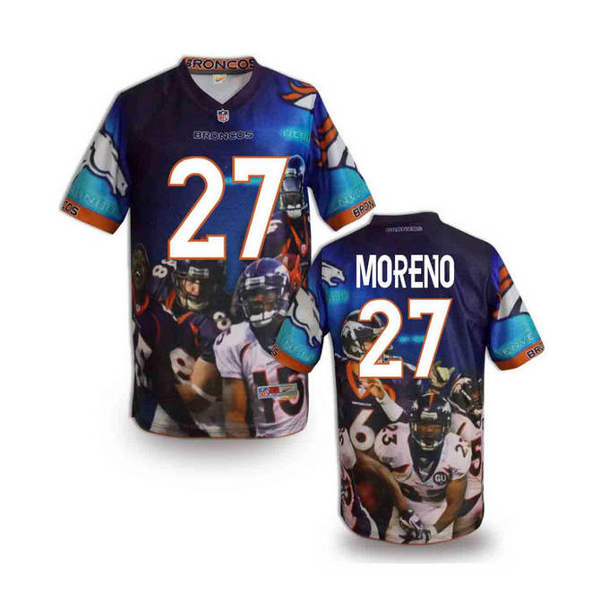 Denver Broncos 27 Knowshon Moreno blue stitched Fashion NFL jerseys