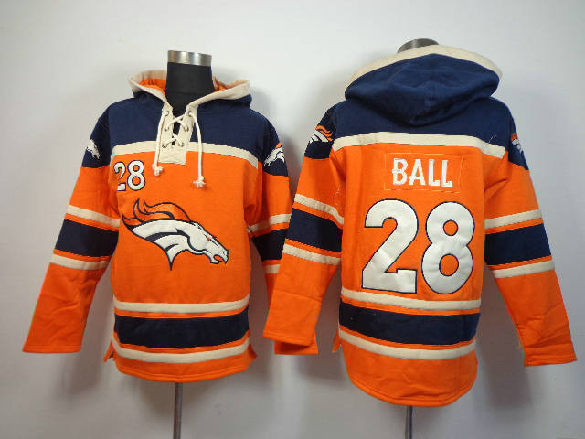 Denver Broncos 28 Montee Ball Lace-Up NFL Jersey Hoodies