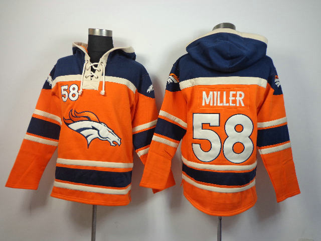 Denver Broncos 58 Von Miller Lace-Up NFL Jersey Hoodies