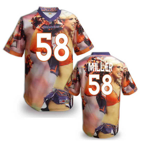 Denver Broncos 58 Von Miller Orange stitched fashion NFL jerseys