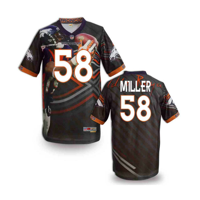 Denver Broncos 58 Von Miller black stitched Fashion NFL jerseys
