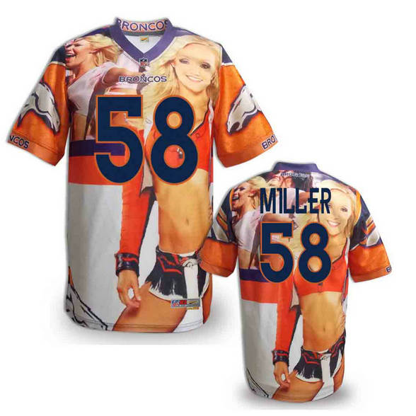 Denver Broncos 58 Von Miller fashion orange stitched NFL jerseys