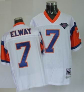 Denver Broncos 7# John Elway Throwback White