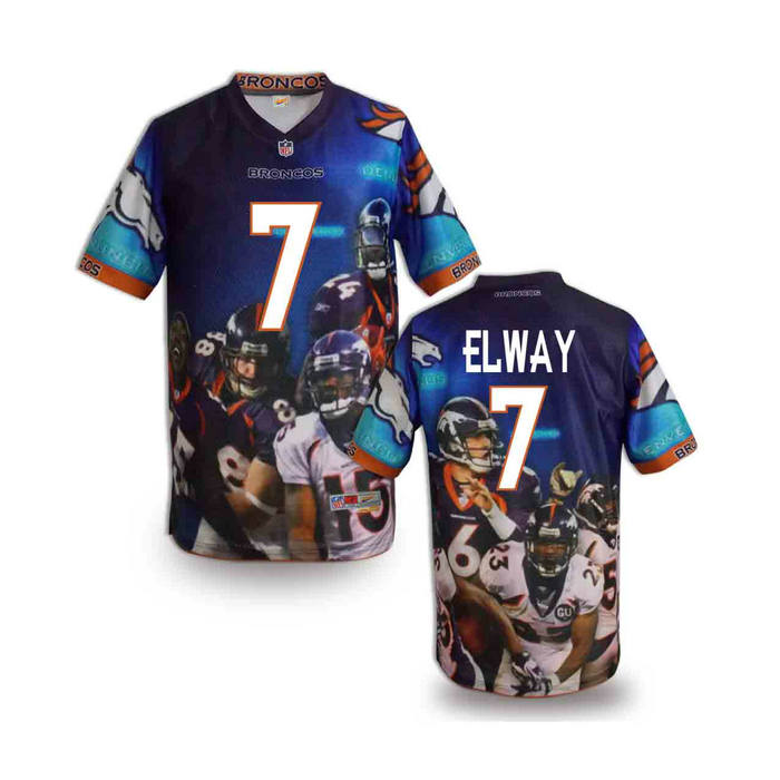 Denver Broncos 7 John Elway blue stitched Fashion NFL jerseys