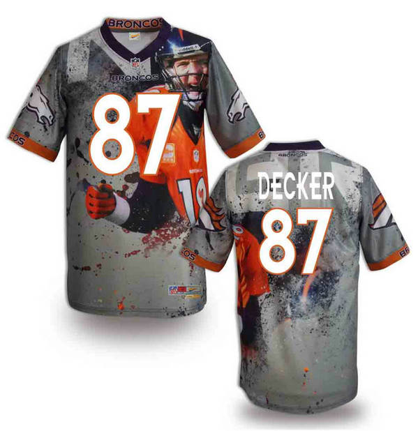 Denver Broncos 87 Eric Decker gray stitched fashion NFL jerseys