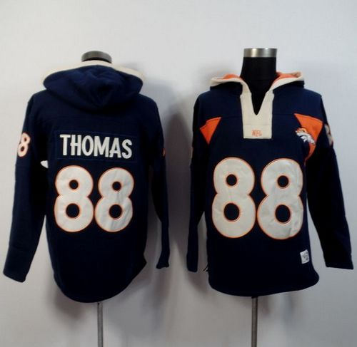 Denver Broncos 88 Demaryius Thomas Navy Blue Player Winning Method Pullover NFL Hoodie