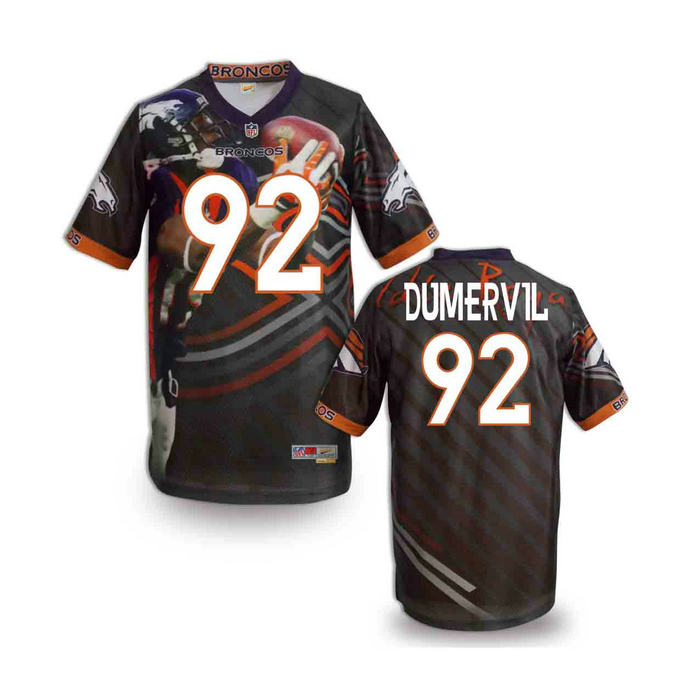 Denver Broncos 92 Elvis Dumervil black stitched Fashion NFL jerseys