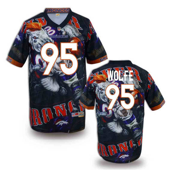 Denver Broncos 95 Derek Wolfe stitched fashion NFL jerseys