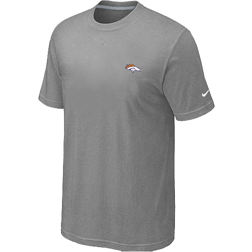 Denver Broncos Chest embroidered logo T-Shirt Grey