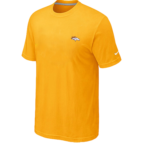 Denver Broncos Chest embroidered logo T-Shirt yellow