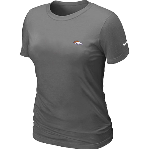 Denver Broncos Chest embroidered logo women's T-Shirt D.Grey