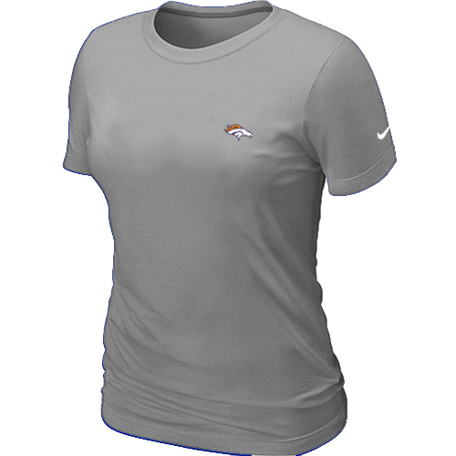 Denver Broncos Chest embroidered logo women's T-Shirt Grey