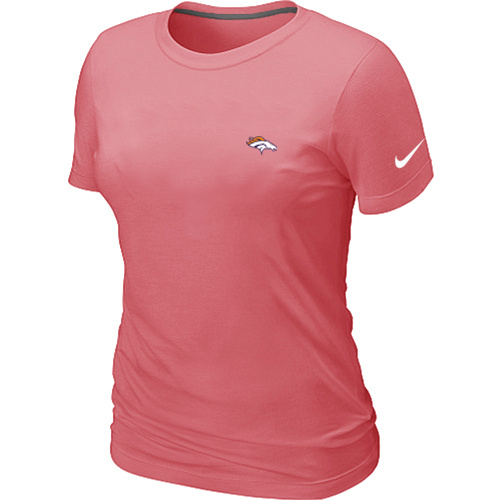 Denver Broncos Chest embroidered logo women's T-Shirt pink