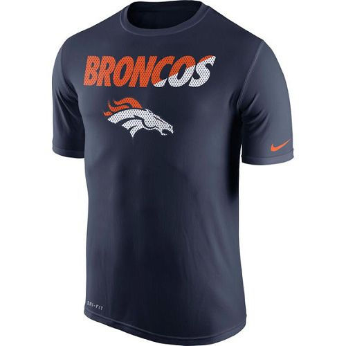 Denver Broncos Nike Navy Blue Legend Staff Practice Performance T-Shirt