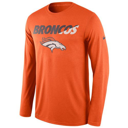 Denver Broncos Nike Orange Legend Staff Practice Long Sleeves Performance T-Shirt