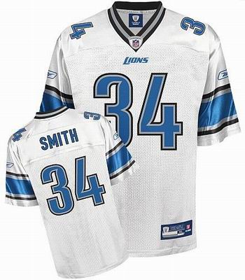 Detroit Lions #34 Kevin Smith Jersey White