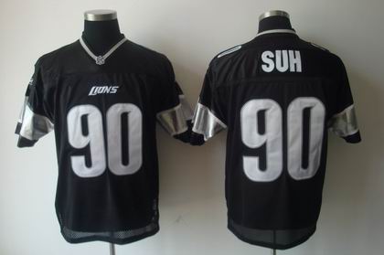 Detroit Lions #90 Ndamukong Suh Jersey full black jerseys