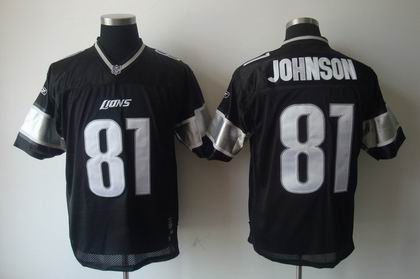 Detroit Lions 81# Calvin Johnson full black jerseys