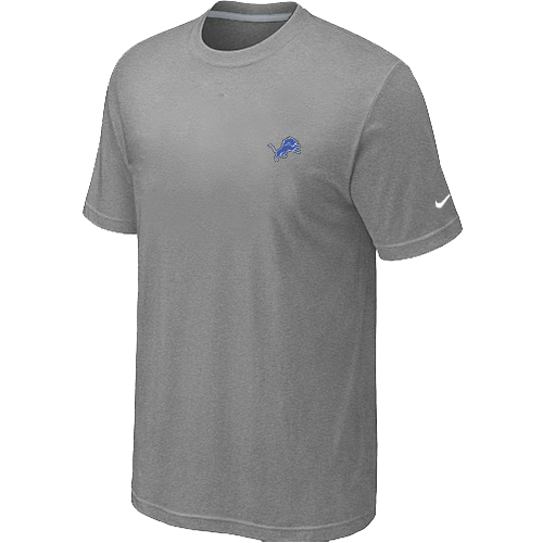 Detroit Lions Chest embroidered logo T-Shirt Grey